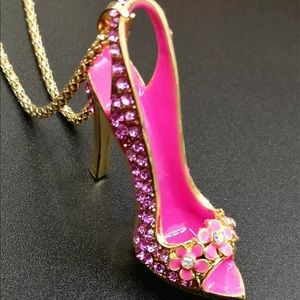 Pink High Heel Necklace